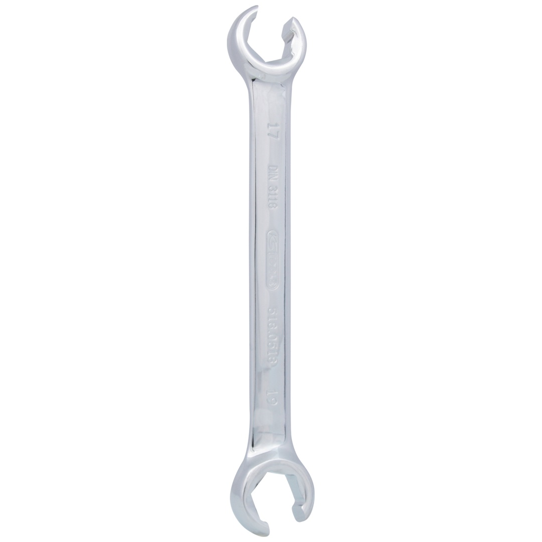 KS Tools CHROMEplus Offener Doppel-Ringschlüssel, abgewinkelt, 17x19 mm