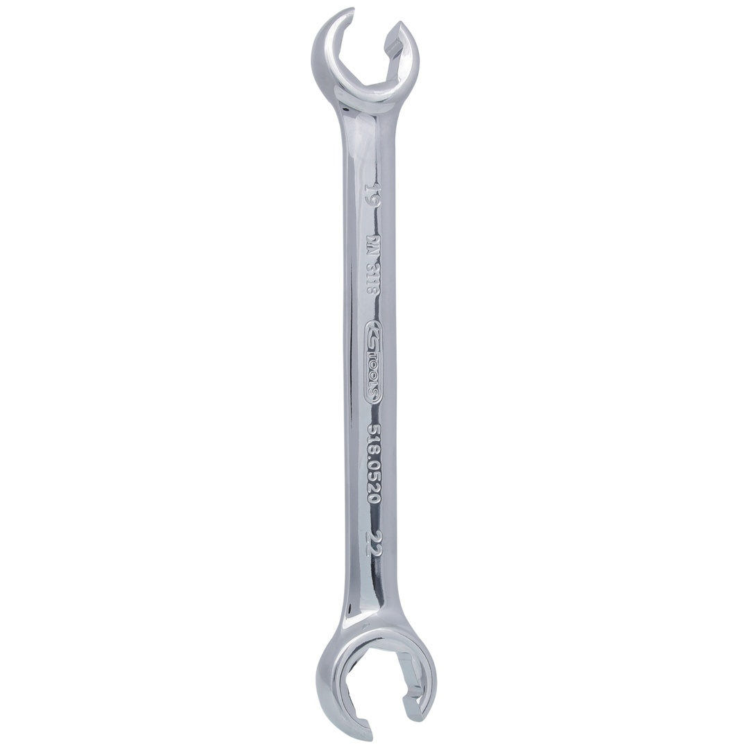 KS Tools CHROMEplus Offener Doppel-Ringschlüssel, abgewinkelt, 19x22 mm