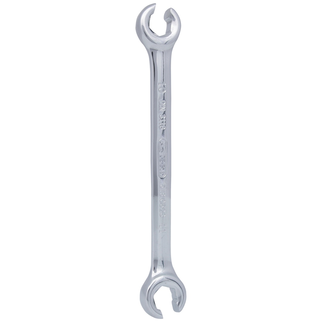 KS Tools CHROMEplus Offener Doppel-Ringschlüssel, abgewinkelt, 10x11 mm