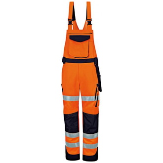 Vizwell-Warnschutz-Kontrast-Latzhose VWTC115 Gr. 24 orange/marine