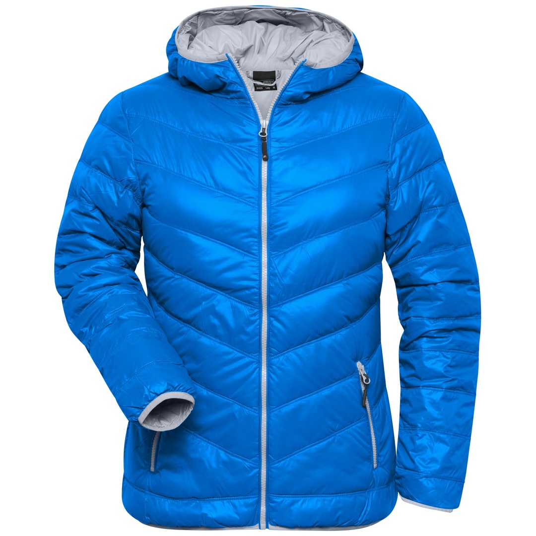 James & Nicholson Damen Daunenjacke JN1059 Gr. L blue/silver