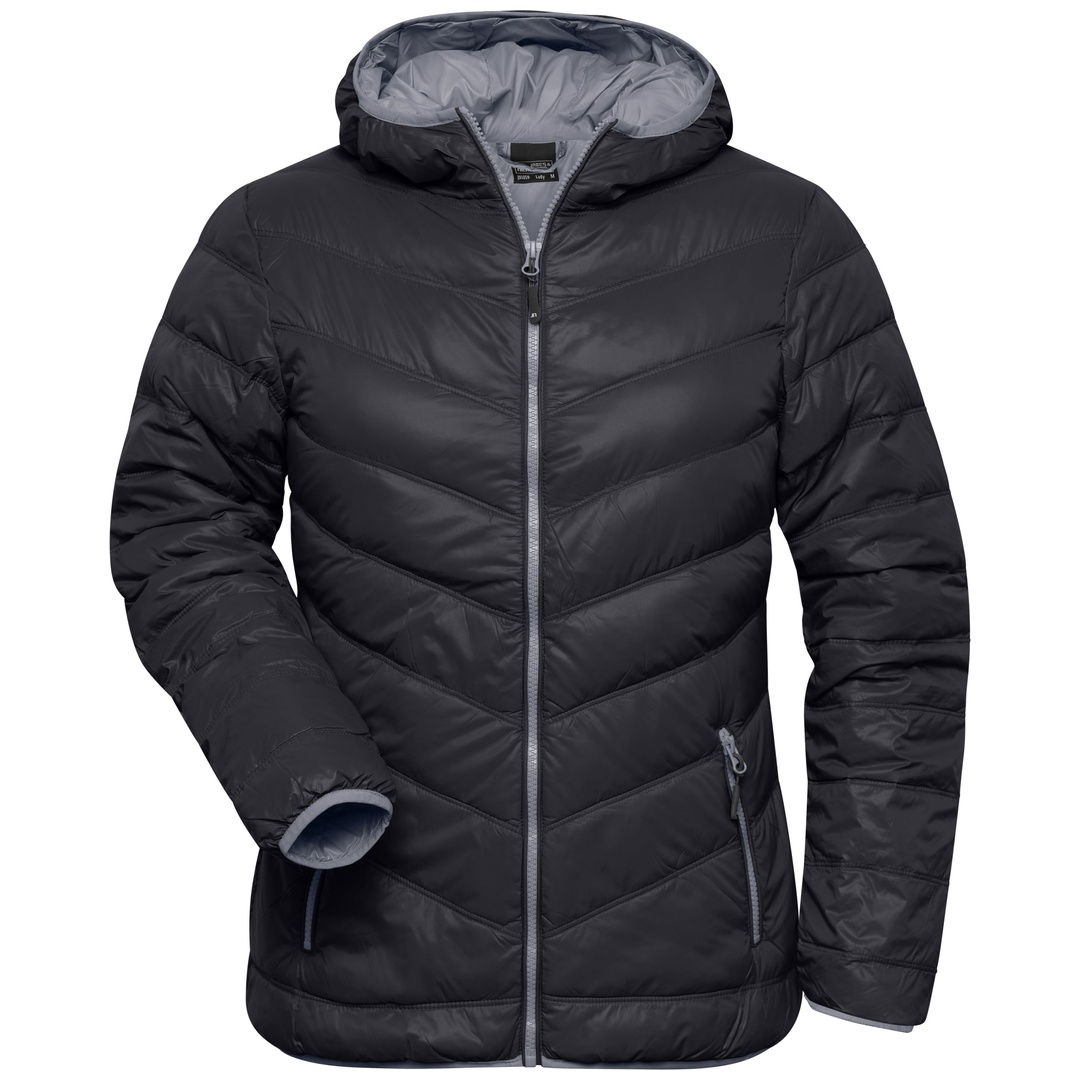 James & Nicholson Damen Daunenjacke JN1059 Gr. M black/grey