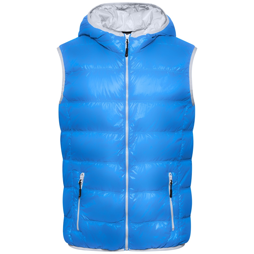 James & Nicholson Männer Daunenweste JN1062 Gr. S blue/silver