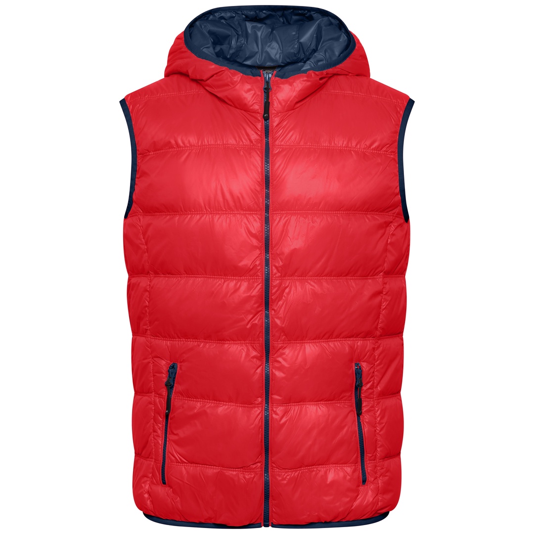 James & Nicholson Männer Daunenweste JN1062 Gr. 3XL red/blue