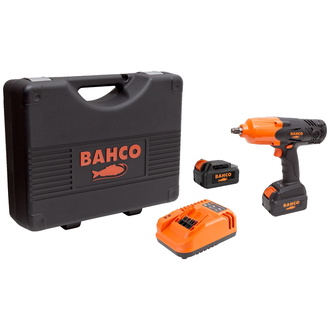 Bahco Akku-Schlagschrauber 1/2", inkl. 2 Lithium-Ionen-Akkus und Ladegerät, im Hartschalenkoffer (18V x 2,0 Ah)