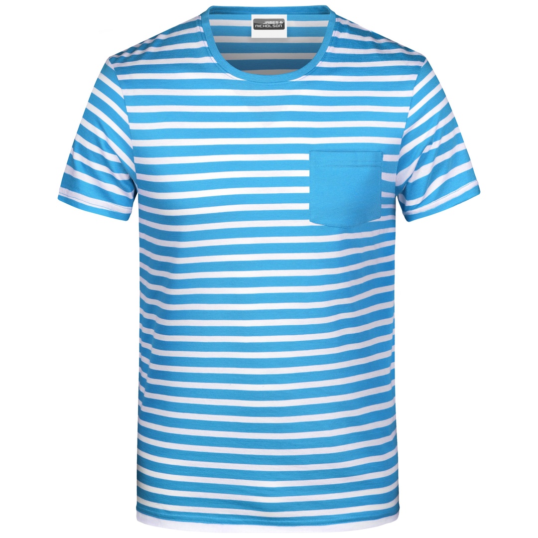 James & Nicholson T-Shirt Maritim Herren 8028 Gr. XL atlantic/white