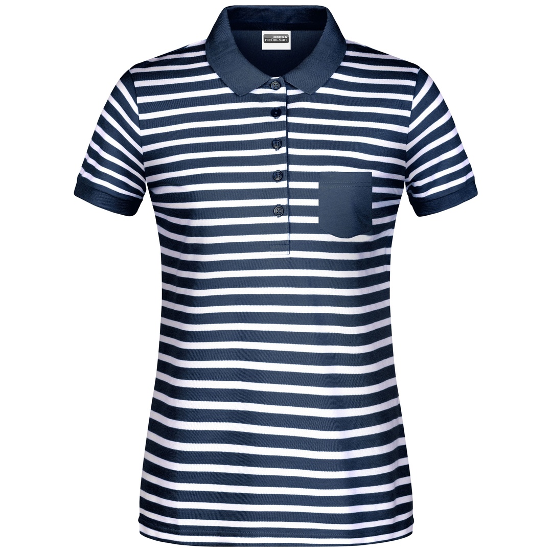 James & Nicholson Poloshirt Maritim Damen 8029 Gr. XS navy/white