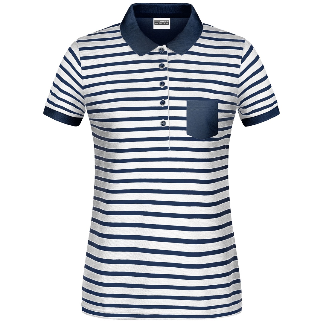 James & Nicholson Poloshirt Maritim Damen 8029 Gr. XL white/navy
