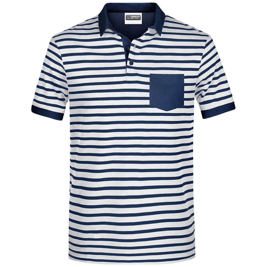 James & Nicholson Poloshirt Maritim Herren 8030 Gr. 3XL white/navy