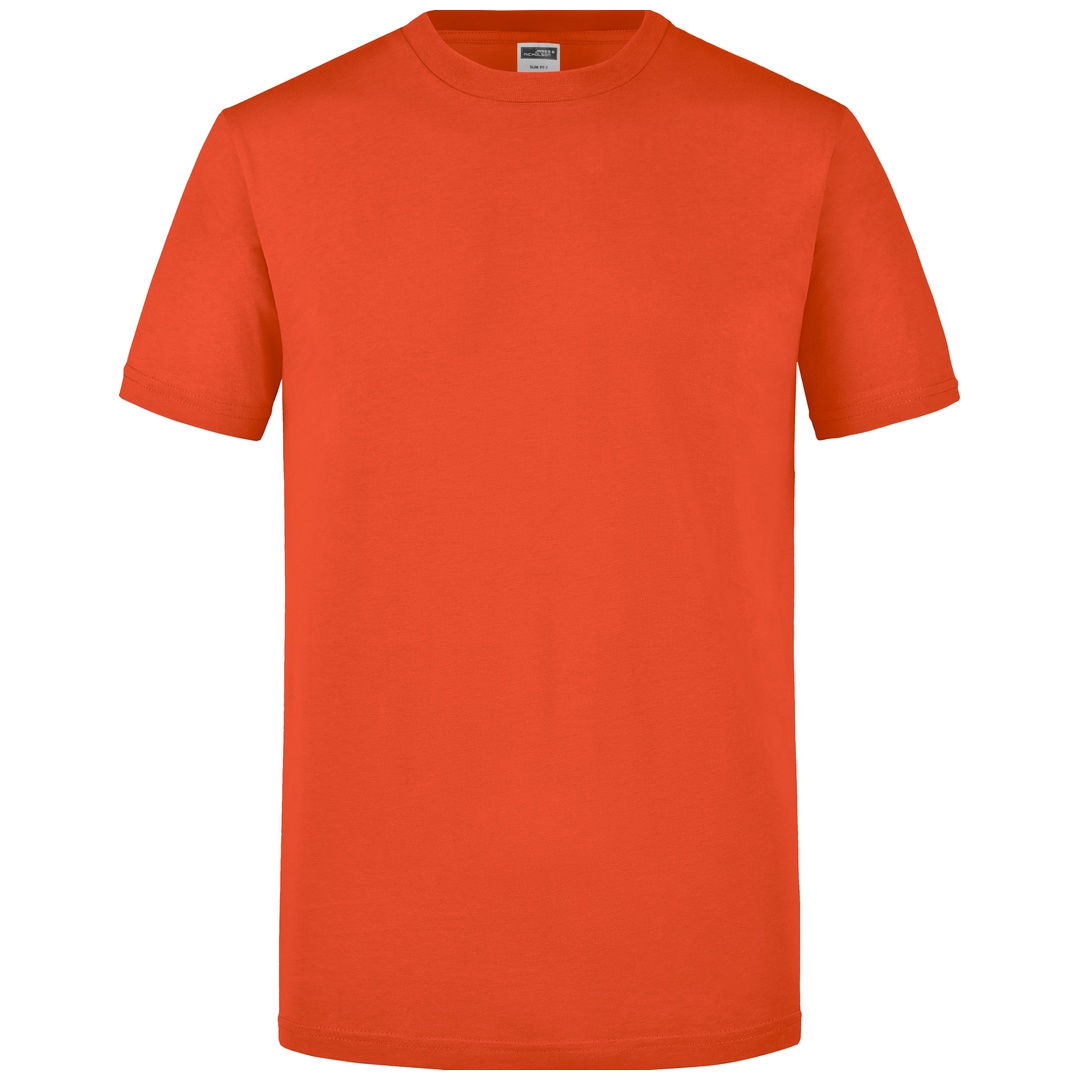 James & Nicholson Figurbetontes Rundhals-T-Shirt Herren Slim Fit JN911 Gr. S dark-orange
