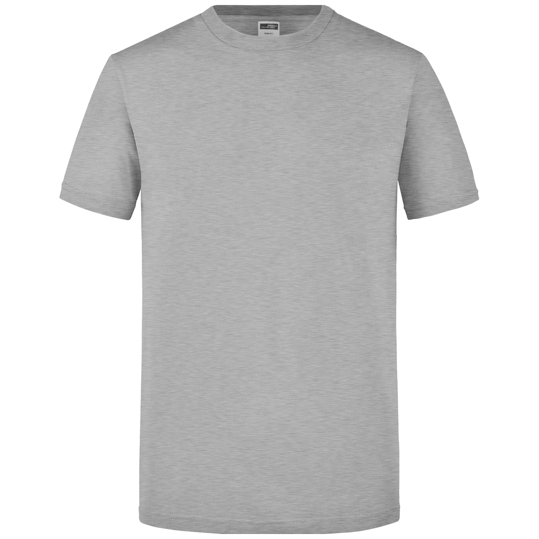 James & Nicholson Figurbetontes Rundhals-T-Shirt Herren Slim Fit JN911 Gr. S grey-heather