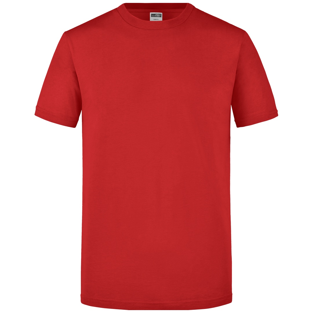 James & Nicholson Figurbetontes Rundhals-T-Shirt Herren Slim Fit JN911 Gr. L rot
