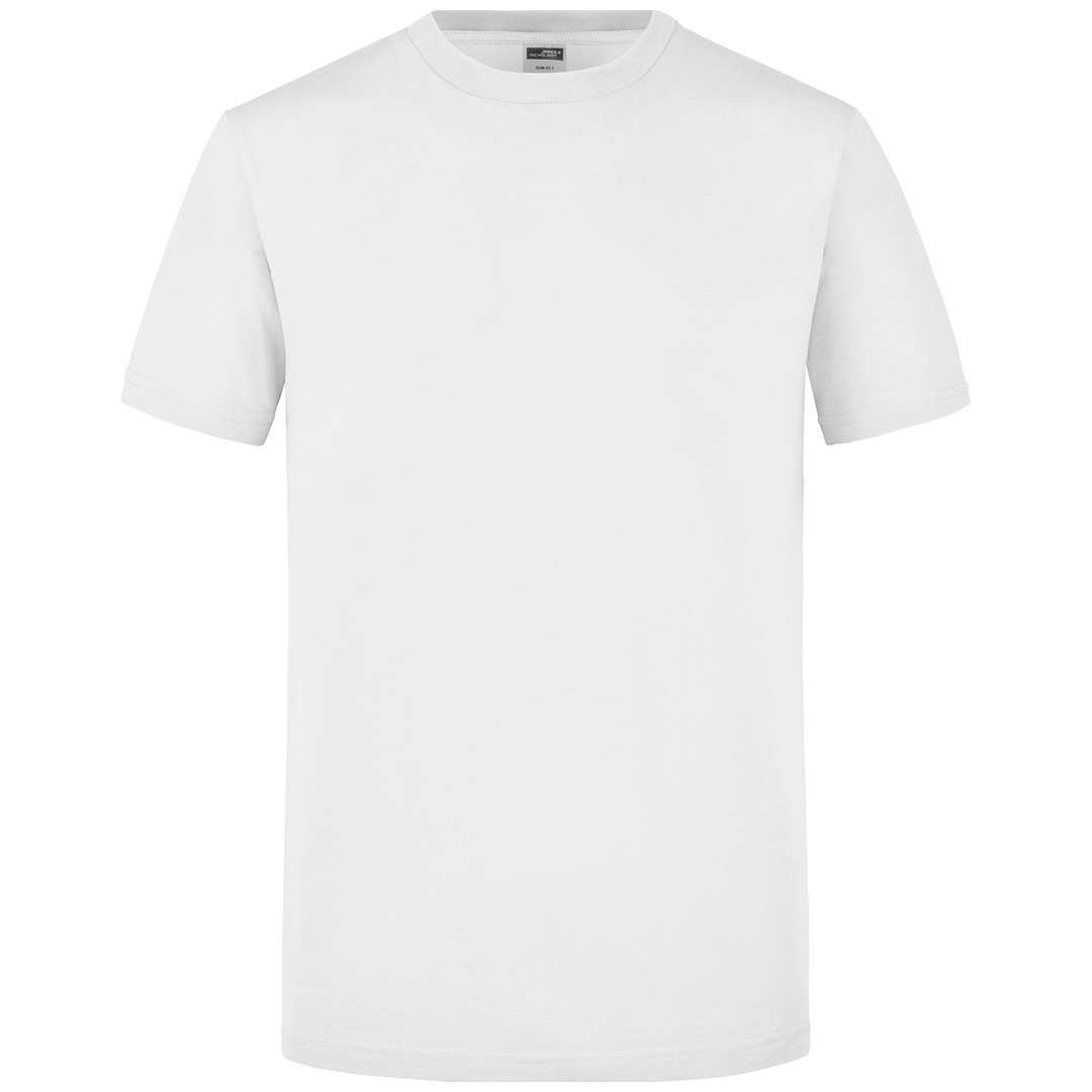James & Nicholson Figurbetontes Rundhals-T-Shirt Herren Slim Fit JN911 Gr. XL weiß