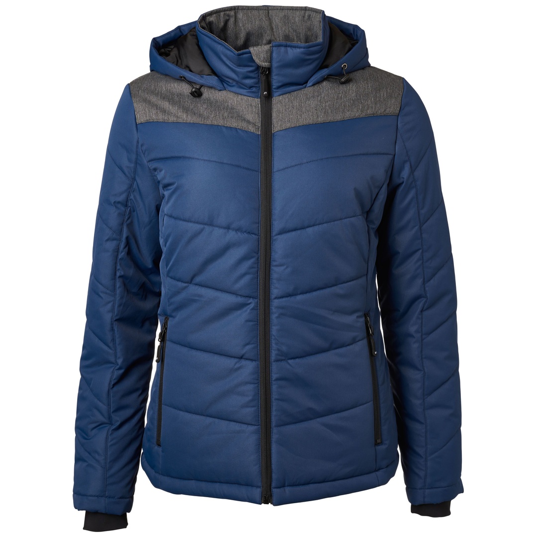 James & Nicholson sportliche Winterjacke mit Kapuze JN1133 Gr. S navy/anthrazit-melange