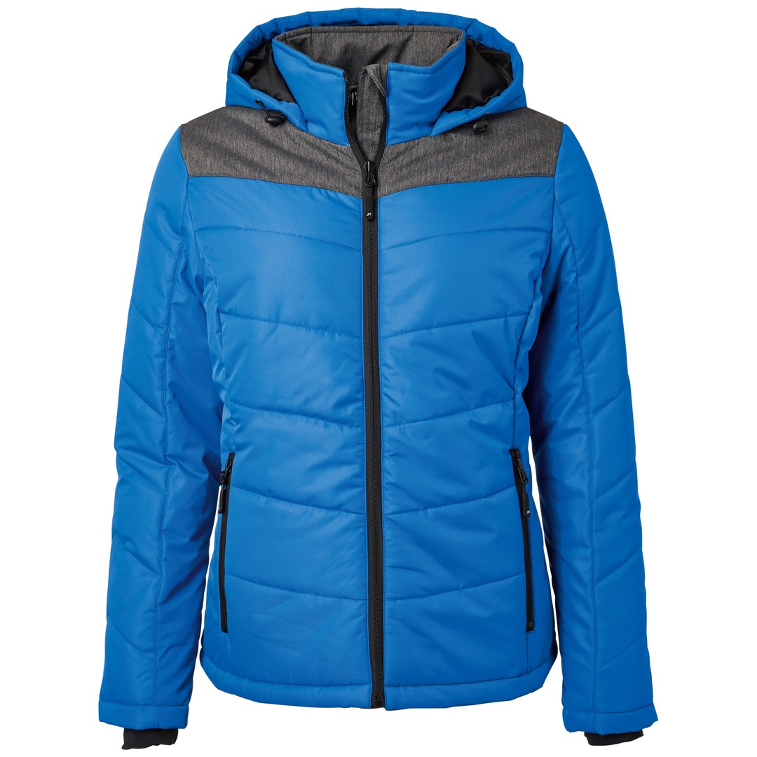 James & Nicholson sportliche Winterjacke mit Kapuze JN1133 Gr. XL royal/anthrazit-melange