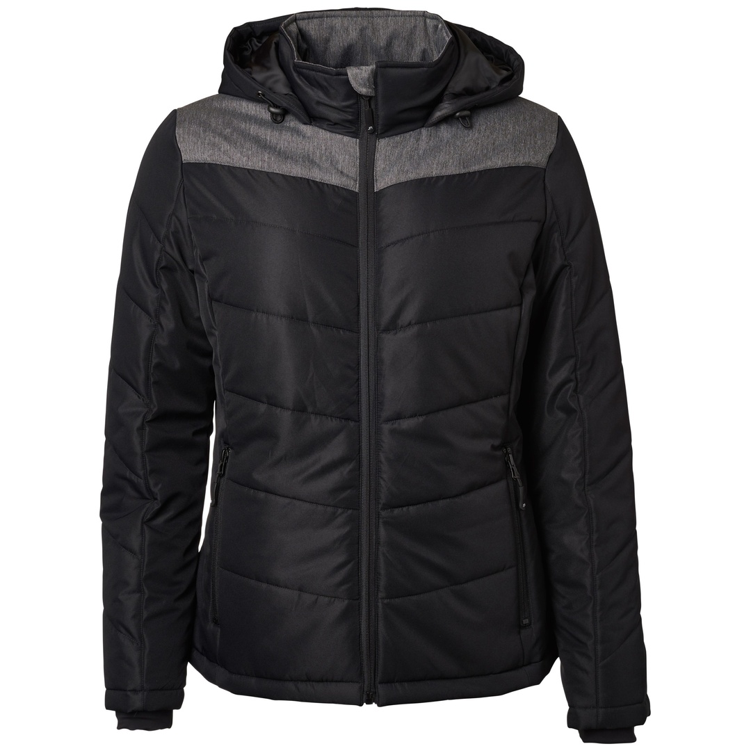 James & Nicholson sportliche Winterjacke mit Kapuze JN1133 Gr. L schwarz/anthrazit-melange