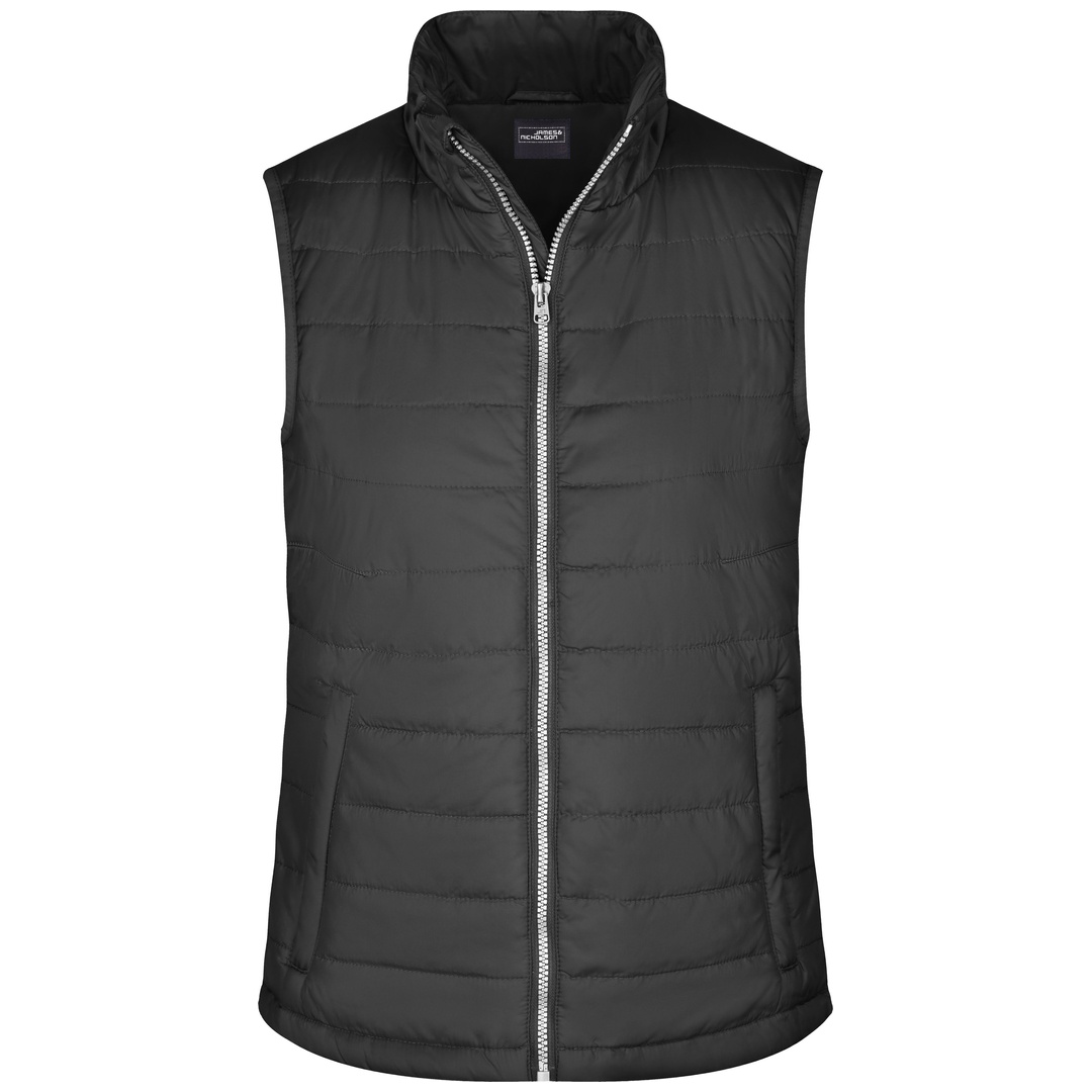 James & Nicholson leichte, wattierte Damensteppweste JN1135 Gr. S schwarz