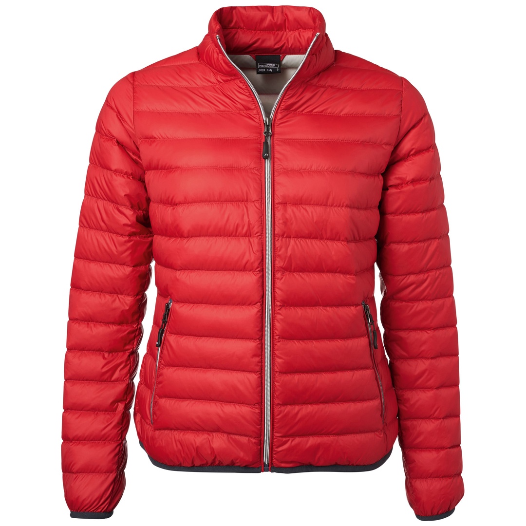 James & Nicholson leichte, klassische Daunenjacke JN1139 Gr. 2XL rot/silber