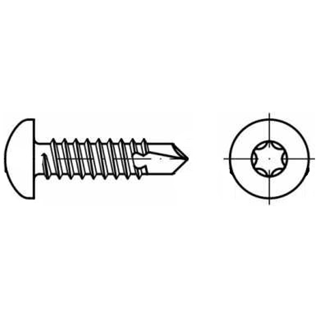 Reidl DIN 7504 Bohrschrauben - Blechgewinde 4,8 x 38, TX, A2, Form M, Linsenkopf