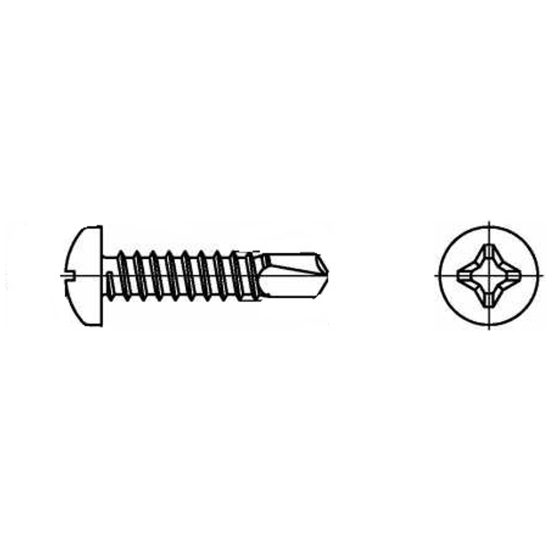 Reidl DIN 7504 Bohrschrauben - Blechgewinde 3,9 x 25, Kreuzschlitz Phillips, A2, Form M, Linsenkopf