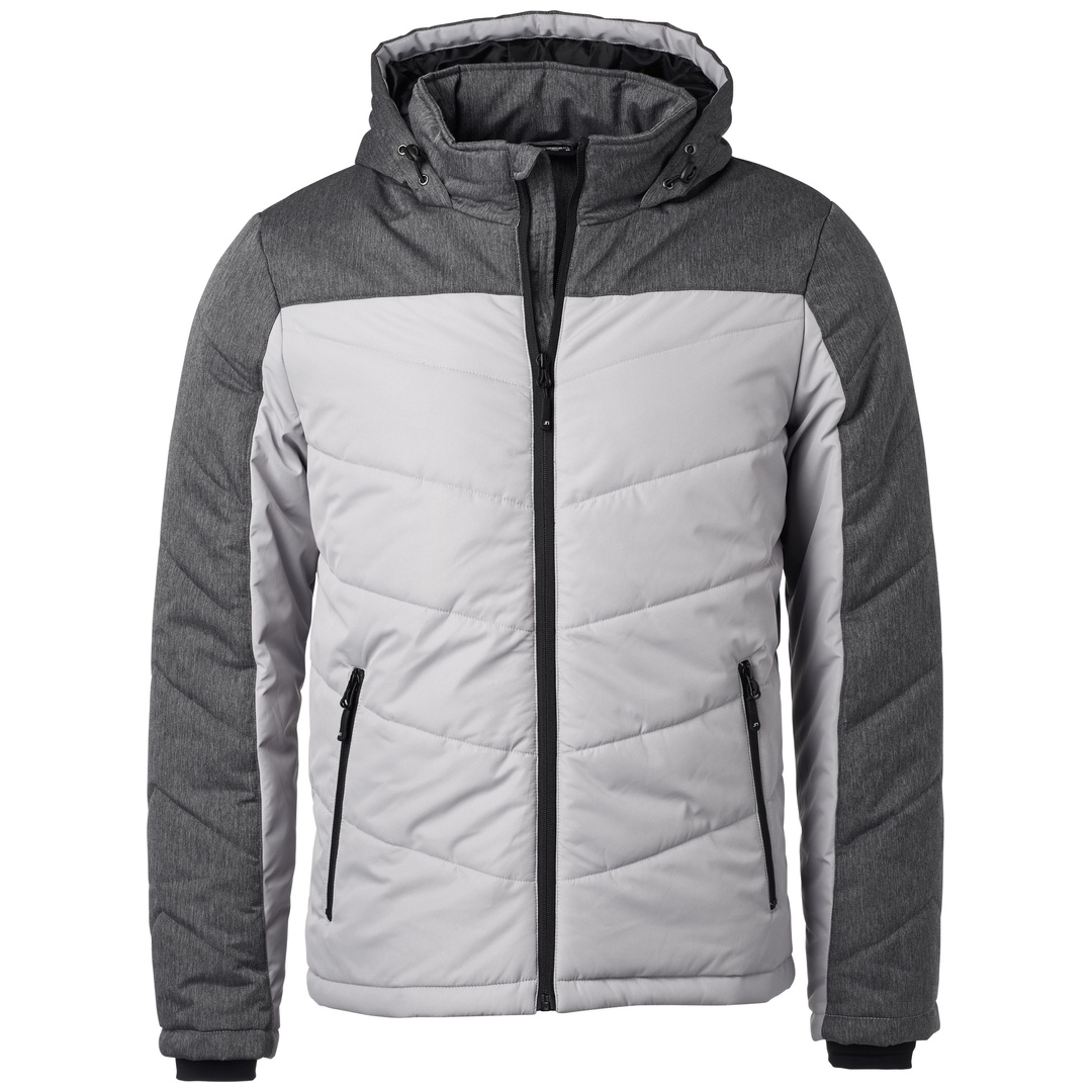 James & Nicholson sportliche Winterjacke JN1134 Gr. 2XL silber/anthrazit-melange