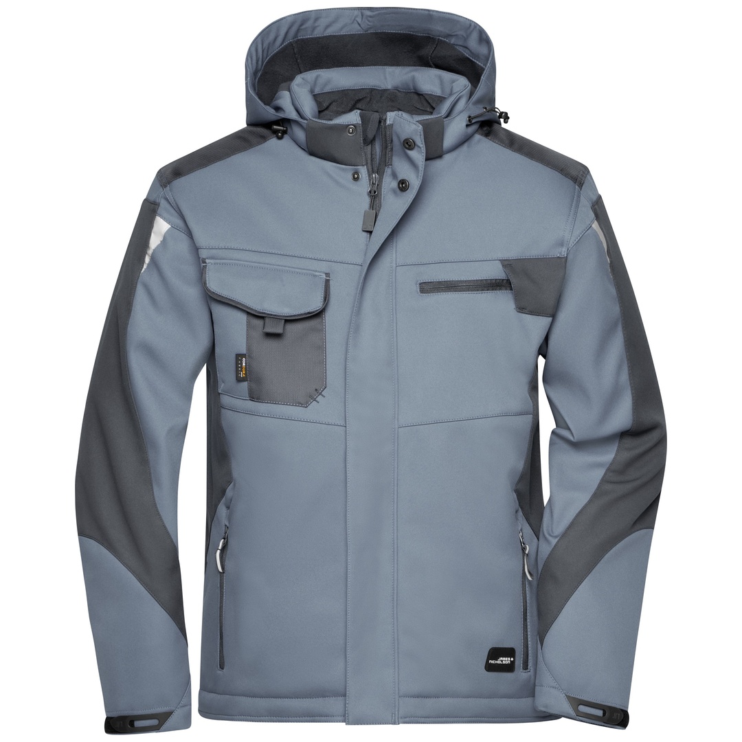 James & Nicholson Professionelle Softshelljacke mit Innenfutter JN824 Gr. XL carbon/black
