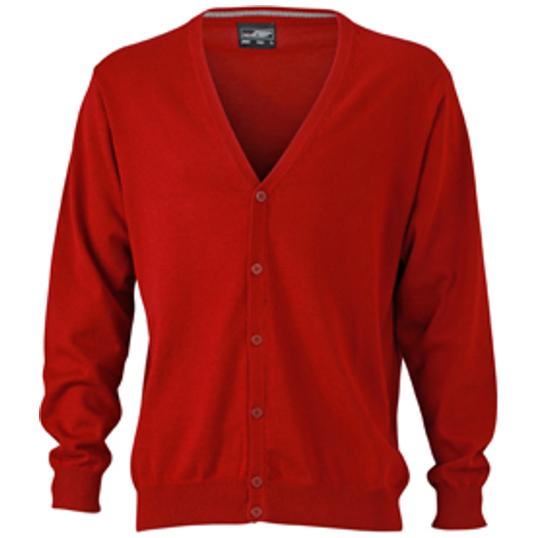 James & Nicholson Mens V-Neck Cardigan JN661 Gr. S bordeaux