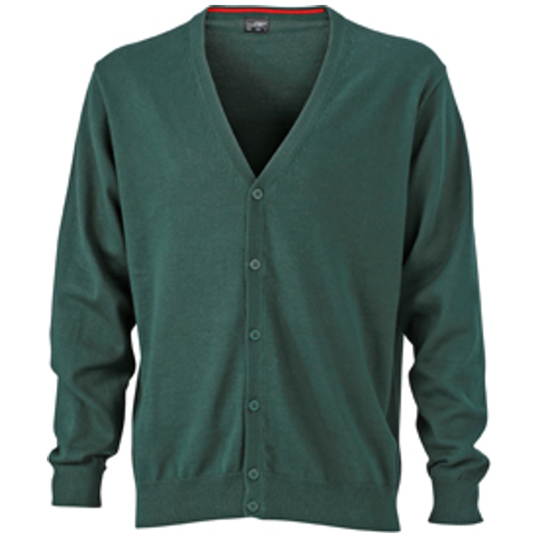 James & Nicholson Mens V-Neck Cardigan JN661 Gr. XL forest-green