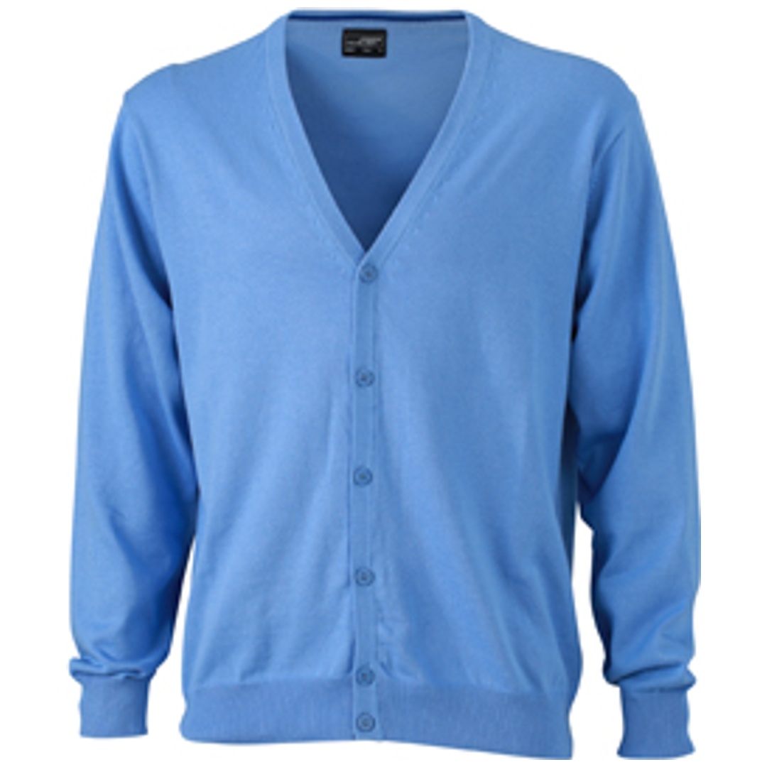 James & Nicholson Mens V-Neck Cardigan JN661 Gr. XL glacier-blue