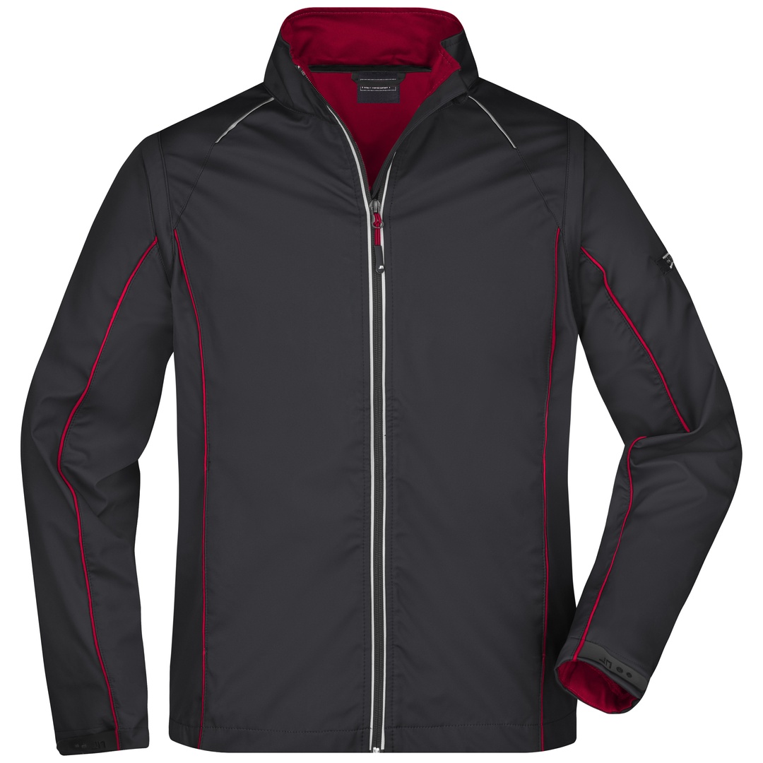 James & Nicholson Herren Zip-Off Softshell Jacke JN1122 Gr. 2XL black/red