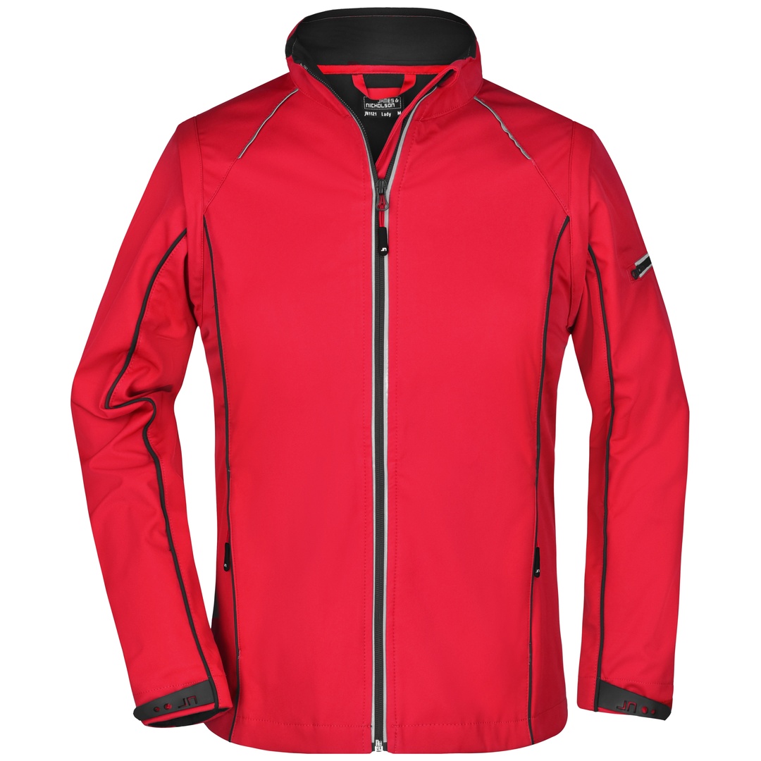 James & Nicholson Damen Zip-Off Softshell Jacke JN1121 Gr. XL red/black