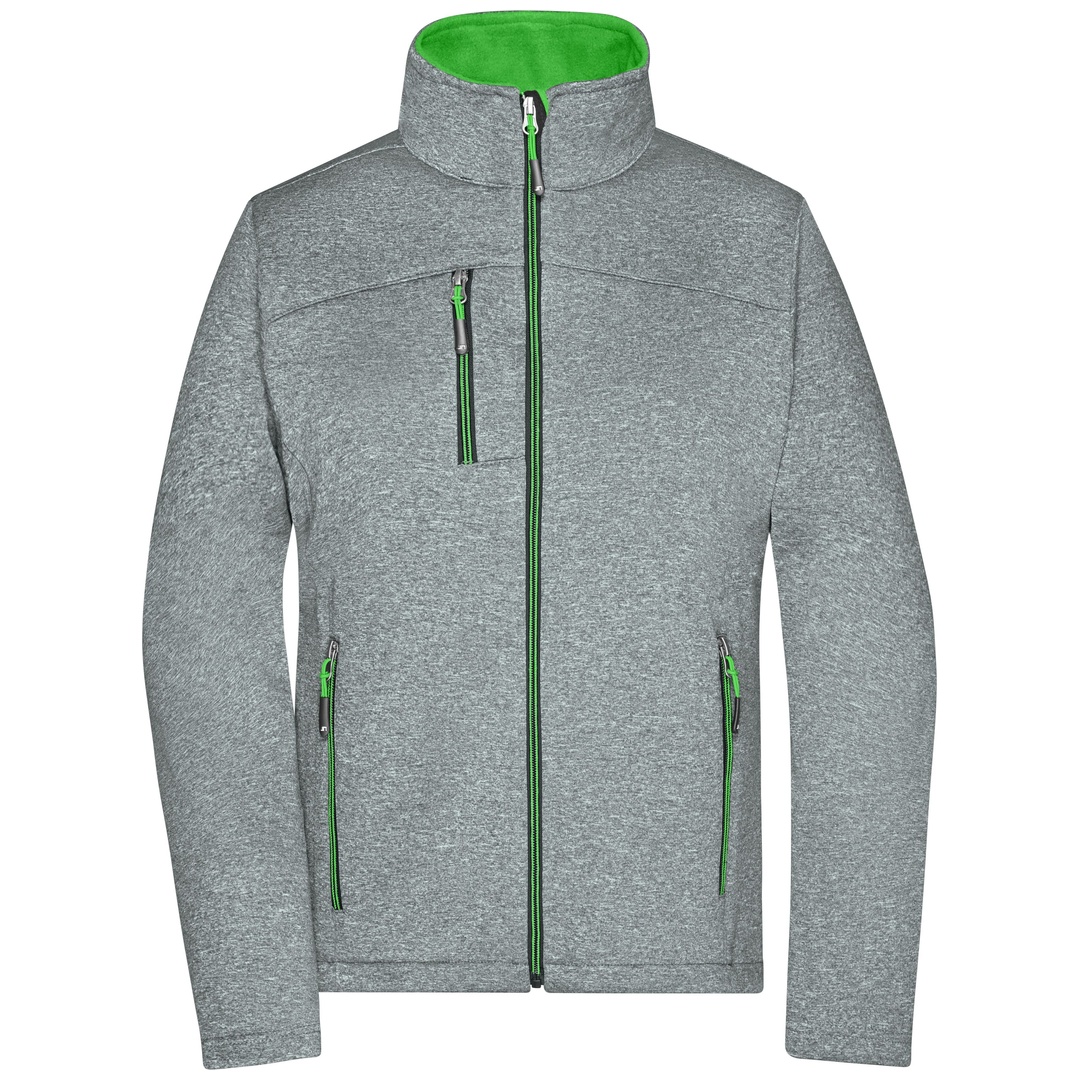 James & Nicholson Damen Softshelljacke JN1147 Gr. M dark-melange/green