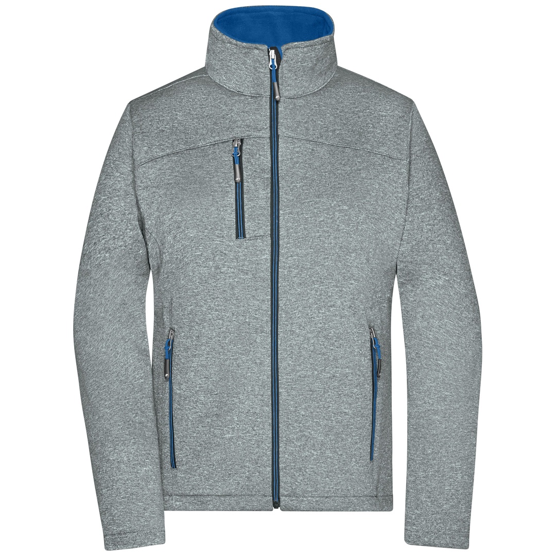 James & Nicholson Damen Softshelljacke JN1147 Gr. 2XL dark-melange/royal