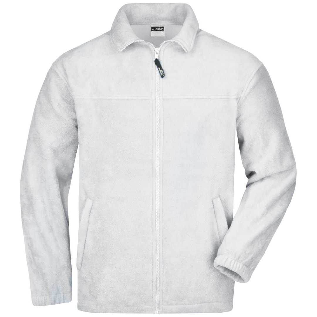 James & Nicholson Full-Zip Herren Fleecejacke JN044 Gr. L weiß