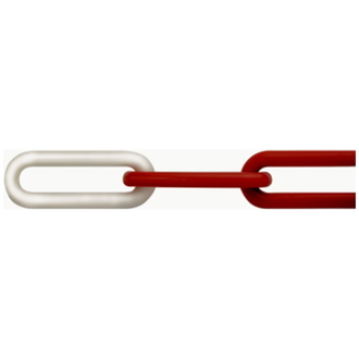 Kunststoffkette rot/weiß 8 mm, 20 m