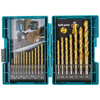 Makita HSS TiN Metallbohrer-Set Ø 1,5 - 10 mm