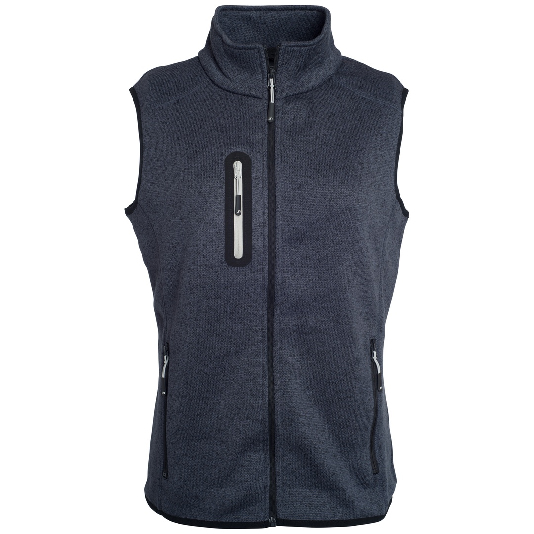 James & Nicholson Strickfleece Weste mit Stehkragen Damen JN773 Gr. XL dark-grey-melange/silver