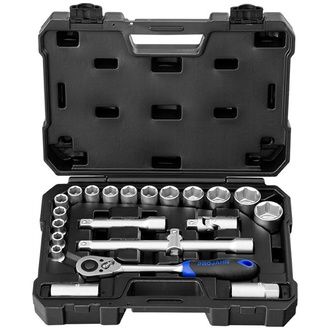 Projahn 1/2" Steckschlüssel Satz 22-tlg. proficraft, 48 Zahn Knarre