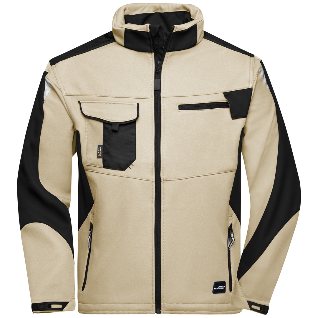 James & Nicholson Professionelle Softshelljacke JN844 Gr. M stone/black