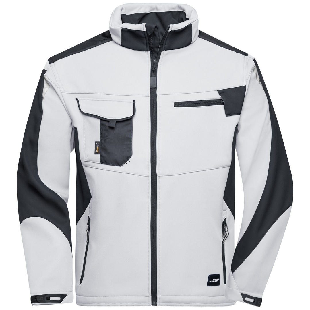 James & Nicholson Professionelle Softshelljacke JN844 Gr. 3XL white/carbon