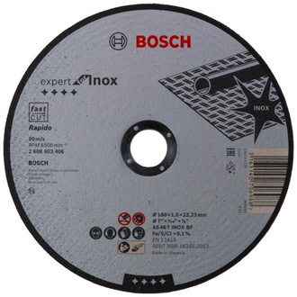 Bosch Trennscheibe gerade Expert for Inox - Rapido AS 46 T INOX BF, 180 mm, 1,6 mm