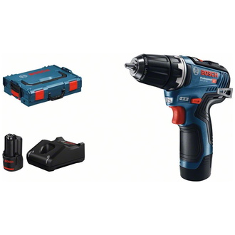 Bosch Akku-Bohrschrauber GSR 12V-35, incl. 2x Akku GBA 3 Ah, Schnellladegerät, L-BOXX