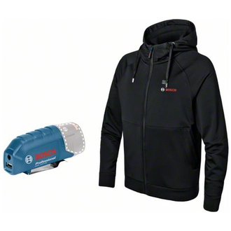 Bosch beheizbare Sweatjacke / Heizjacke GHH 12+18V XA (Basic Version) ohne Akku Gr. M schwarz