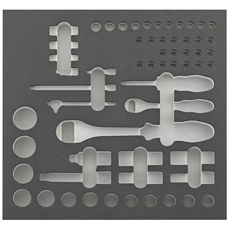 Fortis Werkzeugmodul 2/3 leer Steckschlüssel 1/4", 1/2"