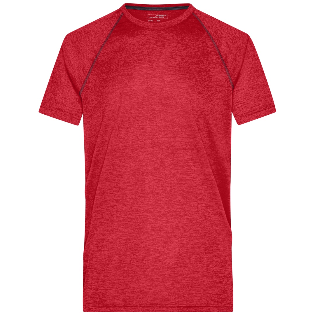James & Nicholson Funktions-Shirt Herren JN496 Gr. XL red-melange/titan