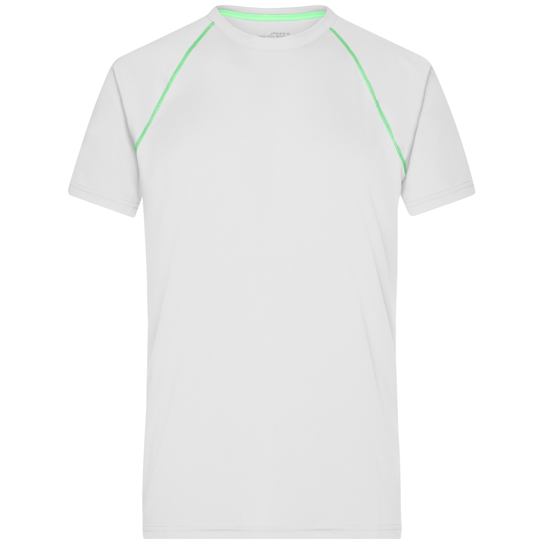 James & Nicholson Funktions-Shirt Herren JN496 Gr. L white/bright-green