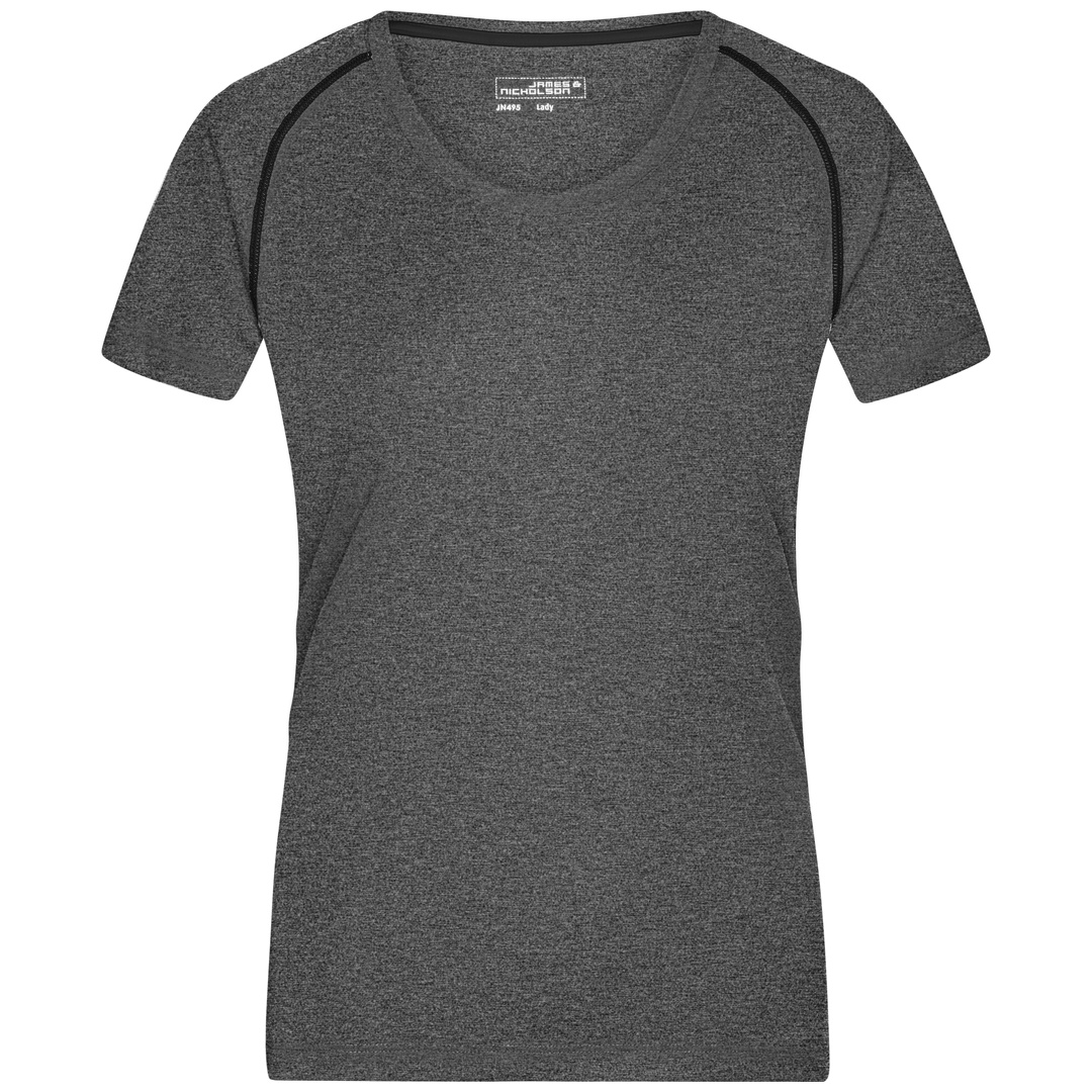 James & Nicholson Funktions-Shirt Damen JN495 Gr. 2XL black-melange/black
