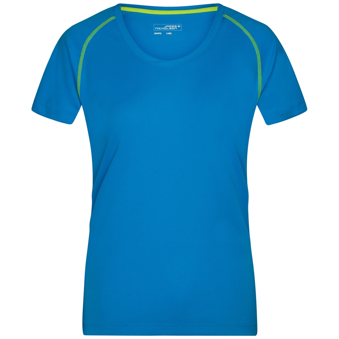 James & Nicholson Funktions-Shirt Damen JN495 Gr. XL bright-blue/bright-yellow