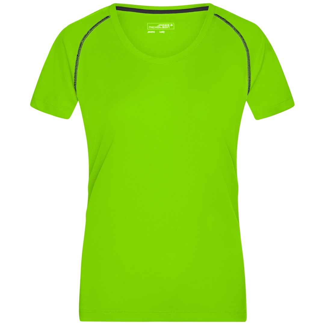 James & Nicholson Funktions-Shirt Damen JN495 Gr. L bright-green/black