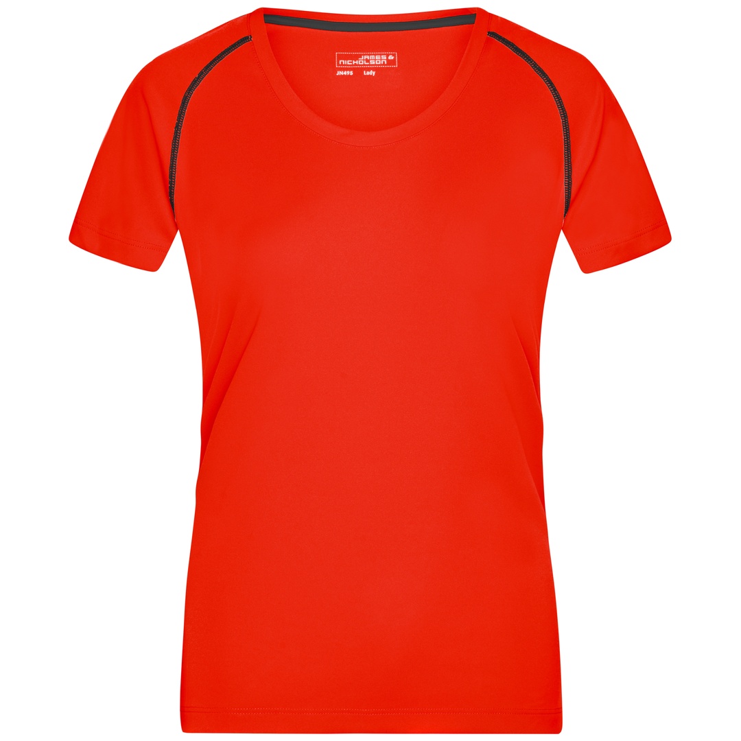 James & Nicholson Funktions-Shirt Damen JN495 Gr. S bright-orange/black